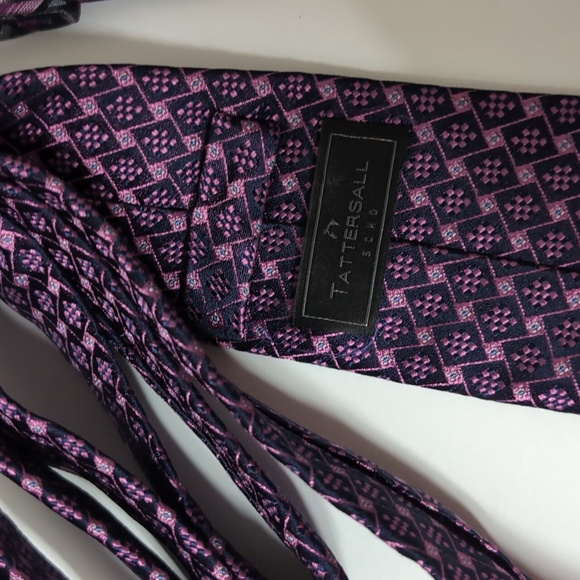 Bundle of 2 Silk Designer Neckties. Purple. Pink. EUC - Picture 4 of 11